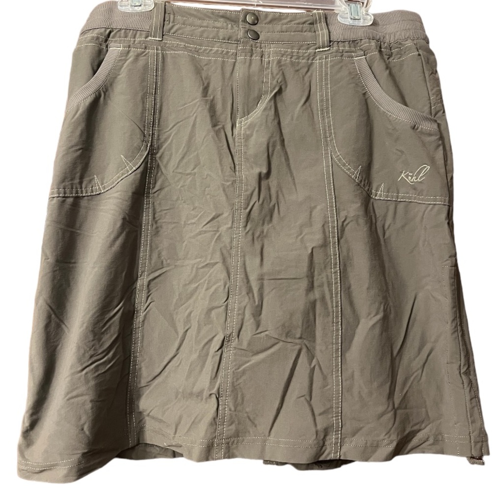 Kuhl Hiking Skort Khaki Olive Green Gray Size 10
